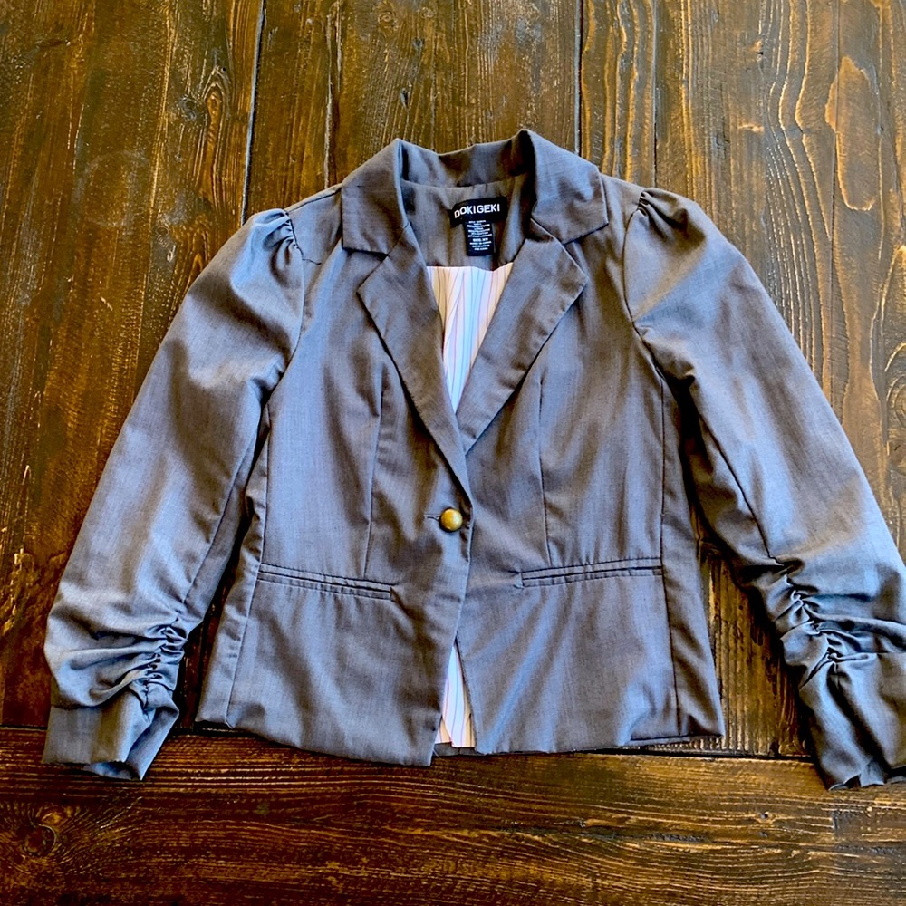 Ruched-Cuff Blazer